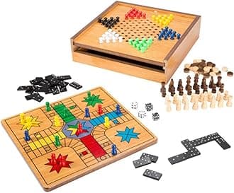 HEY! PLAY! 7-in-1 Combo Game with Chess, Ludo, Chinese Checkers & More