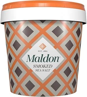 Salt, Smoked Sea Salt Flakes, 1.1 lb (500 g), Bulk Tub, Kosher, Natural, Gently Smoked Over Oak, Handcrafted, Gourmet, Pyramid Crystals