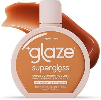 Glaze Super Gloss Color Conditioning Gloss – Copper Crush for Natural Strawberry Blonde, Light Brown or Red Hair – Rinse Out Semi-Permanent Hair Gloss that Enhances Color and Boosts Shine & Hydration