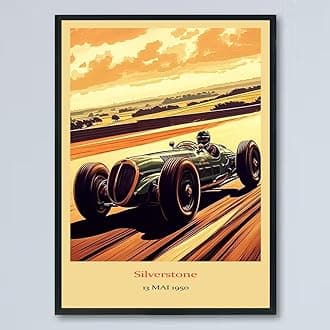 Vintage F1 Racing Silverstone 13 MAI 1950 Poster, Race Car Print, Vintage Car Racing Poster, Race Fan Gift, Executive Office Decor, F1 Gift Idea vR74dC