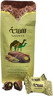 Camel Milk Chocolate Covered Pistachio Dates by Samha | Delicious Chocodate Back to School Snack Gift for any Occasion Celebration, Valentine's, Ramadan, Eid, Easter
