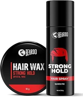 BeardoStrong Hold Hair Styling Kit with Hair Spray and Crystel Hair Wax | Extreme Hold | Natural Shine | Gift for Men