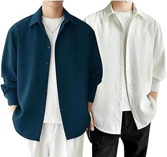 Leriya Fashion Men's Formal Button Down Shirt – Slim Fit Shirt's for Men | Textured Long Sleeve Polycotton| Business & Meeting Ready (Available in Plus Size)