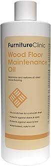 Furniture Clinic Wood Floor Maintenance Oil - Maintains and Restores All Types of Oiled Wooden Flooring - Protects Against Stains - Reduces Wear & Tear - Natural Satin Finish - 500ml
