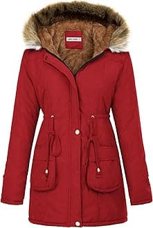 GRACE KARIN Women's Winter Coats Fleece Parkas Anoraks Hooded Military Jacket Coats