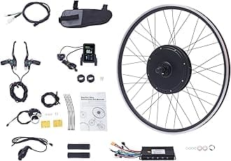 Electric Bike Conversion Kit,48V 1000W Brushless Gearless Motor,Front/Rear Wheel Electric Bicycle Hub Kit w/LCD Display,Waterproof E-bike Conversion Kit for 28"/ 29" and 700C Wheel of Bicycle (Front)