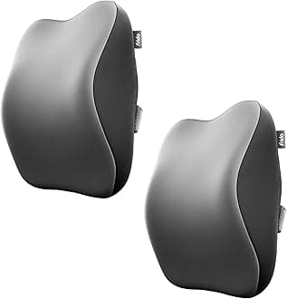 Frido Ultimate Car Neck Rest Pillow| Ultrasoft Pillow for Comfortable Rides | Superior Neck Support | Relieves Neck Pain | Hi-Per Foam Head Rest Pillow with Washable Velvet Cover | Grey- Pack of 2