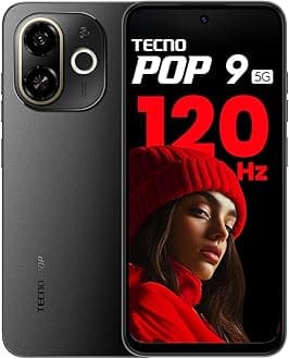 Tecno POP 9 5G Midnight Shadow, 4GB+128GB| Segment's 1st 48MP Sony AI Camera| Segment's 1st with NFC |D6300 Processor |4+ Year Lag Free Fluency |5000 mAh Battery |Dual Speaker |Without Charger