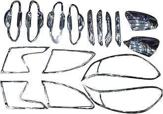 CAR SAAZ Exterior Chrome Accessories Combo Kit Compatible with Aura(Set of 16Pcs)