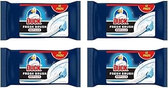 Topest 4X Duck Fresh Brush Refills (4 Packs, 48 Flushable Cleaning Pads)- Biodegradable- Duck Toilet Bowl Cleaner
