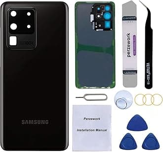 Back Glass Replacement for Samsung Galaxy S20 Ultra with Reparing Tool kit (Cosmic Black)
