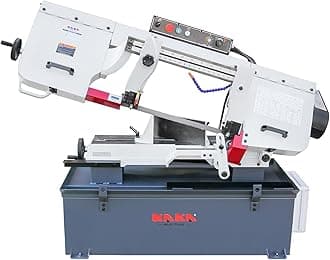 KAKA INDUSTRIAL Horizontal Metal Cutting Bandsaw,10 Inch (254mm) 2HP 220V Single Phase, 4-Speed, Hydraulic Feed, Coolant System, Steel Aluminum Pipe Structural Fabrication​ BS-1018B