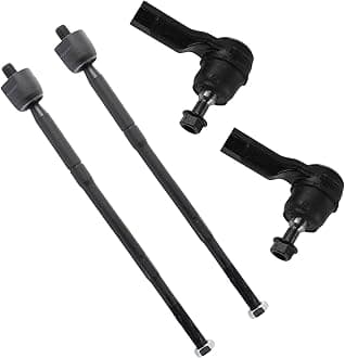 TRQ Inner and Outer Driver and Passenger Side Tie Rod Set 4 Piece Compatible with 11-13 Mitsubishi Lancer ES 16-17 Lancer 2.0L 14-18 Outlander 2019 Outlander GT 11-19 Outlander Sport