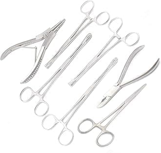 7 BODY PIERCING INSTRUMENTS SET TOOLS PENNINGTON FORCEPS 'R' by G.S ONLINE STORE