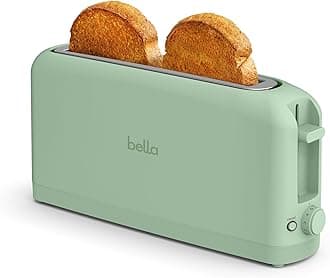 Bella2 Slice Slim Toaster, Fits-anywhere™ Kitchenware, 6 Setting Shade Control with Reheat & Cancel Buttons, Removable Crumb Tray, 10” Long Slot, Anti Jam & Auto Shutoff, 900 Watt, Seaglass