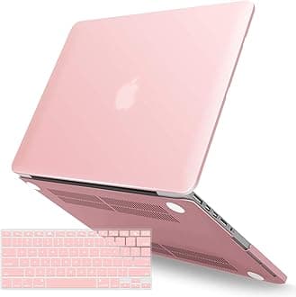Compatible with MacBook Pro 13 Inch Case 2015 2014 2013 end 2012 A1502 A1425, Hard Shell Case with Keyboard Cover for Old Version Apple Mac Pro Retina 13, Rose Quartz, R1301RQ+1 N