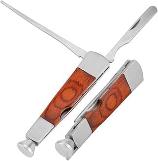 BeeSpring 1PCS 3 in 1 Stainless Steel and Rosewood Pipe Scraper Nozzle Cleaner Tamper Tool Set