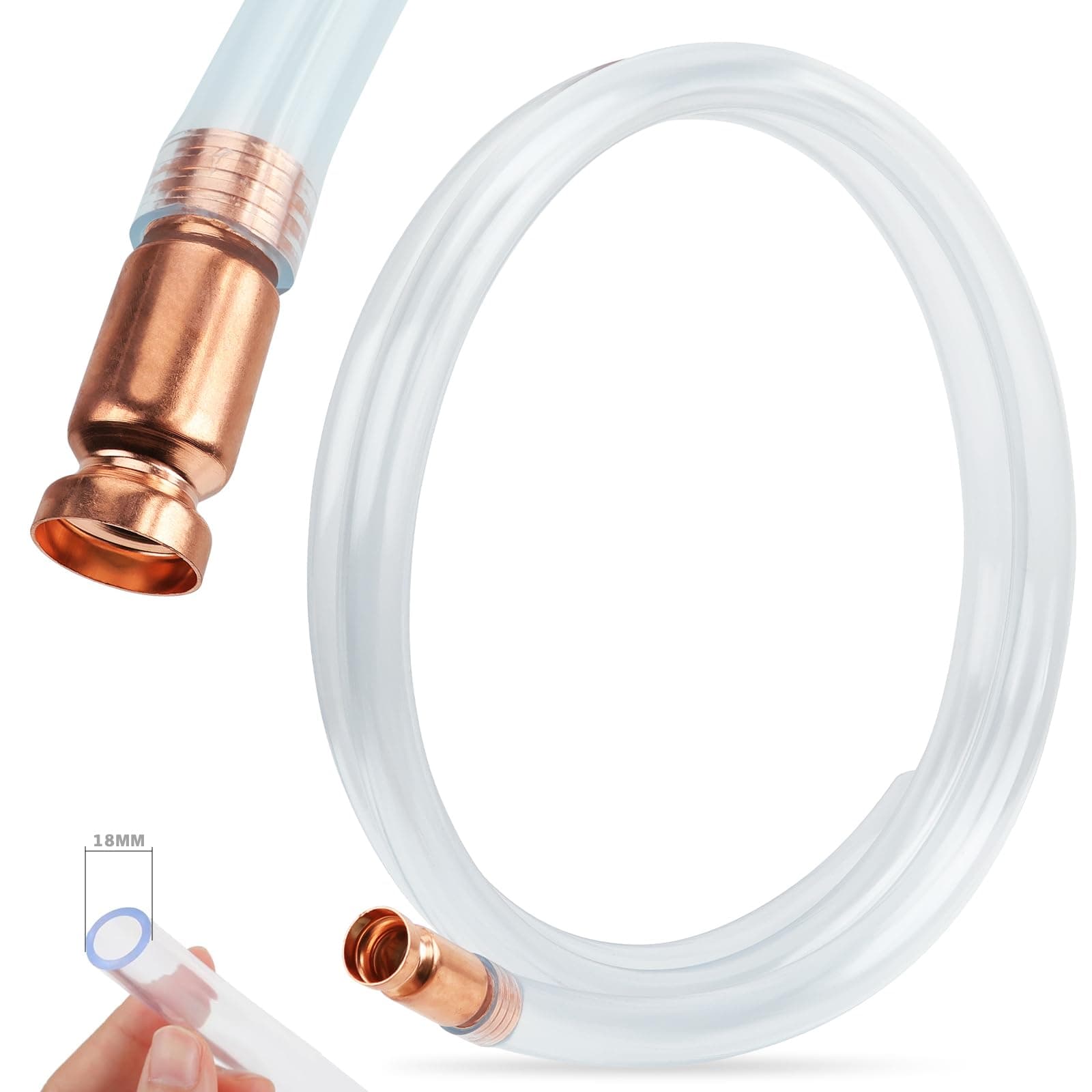 HORUSDY Gas Siphon 6FT Multi-Purpose Super Easy Siphon Pump,1/2" Valve Virgin Grade Tubing Safe