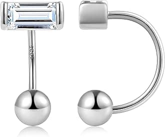 Gacimy Huggie Half Hoop Earrings for Women with Ball Screw Back, 1/2 Inches Small Gold Hoop Earrings