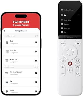 SwitchBot Universal Remote Control with Customizable App, All-in-One Smart Remote Control, Control IR/Bluetooth Devices, Compatible with TV/AC/Apple TV/Fire TV/SwitchBots and More