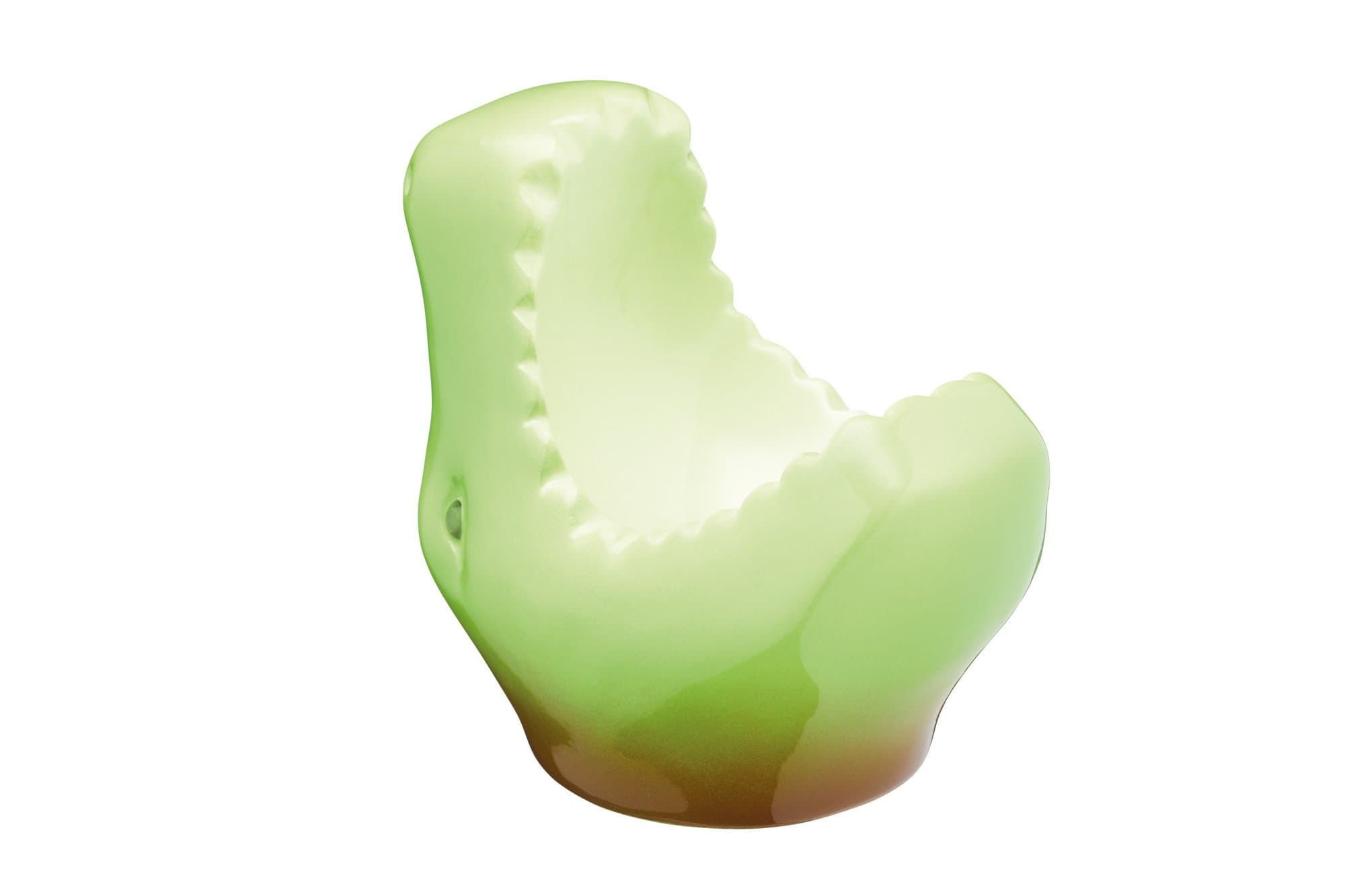 KitchenCraft Ceramic Dinosaur-Shaped Novelty Egg Cup, 7 x 5 x 7 cm (3" x 2" x 3") - Green