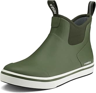 Men's Deck Rain Boots Saltwater Fishing Booties Waterproof Ankle Rain Boots with High Traction