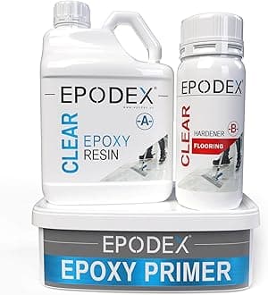 EPODEXFlooring Epoxy Resin Kit Many Colors Designer Floors, Garage Floors, Industrial Floors Solvent-Free, UV-Stabilized, Low Odor, Bubble Free | 60min Curing time | 1–55 Gal 2:1