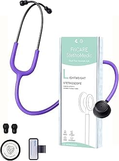Dual Head Stethoscope - Stethoscopes for Nurse, Medical Nursing Students, Paramedics/EMT/LVN/VNA Backup Estetoscopio, Lavender Purple Tube, Stainless Steel Chestpiece