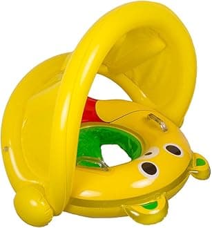 Poolmaster 81542 Learn-to-Swim Swimming Pool Float Baby Rider with Sun Protection, Bear