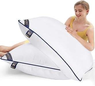 MZOIMZO Supportive Firm Bed Throw Pillows, European Size - 26 x 26 Inches, Set of 2, Hotel Quality with Premium Soft Down Alternative Filled for Back, Stomach or Side Sleepers