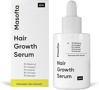 Masofta Hair Growth Serum For Promoting Hair Growth & Controlling Hair Fall With 3% Redensyl, 5% Capixyl, 4% Anagain, 3% Procapil & 3% Baicapil, Rosemary & Biotin, For Both Men & Women, 30ML