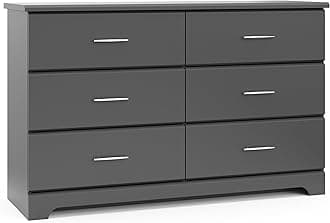 Brookside 6-Drawer Dresser (Gray) – GREENGUARD Gold Certified, Gray Dresser for Bedroom, Kids & Nursery Storage Chest, Safety Interlocking Drawers, Pre-Installed Tracks, Kids Chest