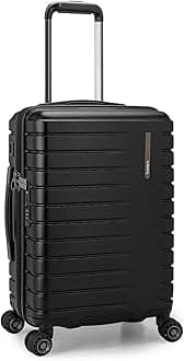 Traveler's Choice Archer Polycarbonate Hardside Luggage with Spinner Wheels, Tie Down Straps, Black, Carry-On 21-Inch, Archer Polycarbonate Hardside Luggage with Spinner Wheels, Tie