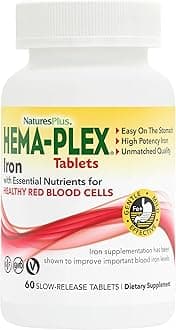 Hema-Plex Iron - 60 Slow-Release Tablets - 85 mg Chelated Iron - Total Blood Health - With Vitamin C & Bioflavonoids - Non GMO, Vegetarian & Gluten Free - 60 Servings