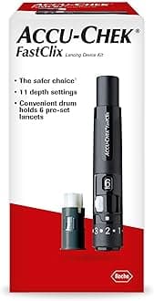 Accu-Chek FastClix Diabetes Lancing Device with 6 FastClix Lancets for Diabetic Blood Glucose Testing (Packaging May Vary)