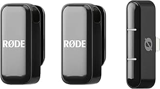 RØDE Wireless Micro - Compact Wireless Microphone, Two Mics with Charge Case for Smartphone Content Creation - Lightning, Black (iPhone ONLY)