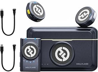 Hollyland Lark M2 camera - Wireless Microphone - Pin Microphone - Lightweight 9g - 48Khz/24Bit - Camera Compatible - Noise Cancelling - 300m Transmission Distance - Vlog Shooting (Black)