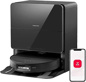 roborock Saros 10 Robot Vacuum and Mop, 22,000Pa Suction, AI Obstacle Avoidance, 3.14-inch Ultra Thin, Auto Detachable Mop, Zero Tangling Main Brush, Hot Water Mop & Dock Self Cleaning, Pet Friendly