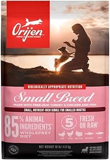 ORIJEN Grain Free High Protein Dry Dog Food Small Breed Recipe 10lb Bag