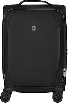 Crosslight Frequent Flyer Softside Carry-On - Lightweight Rolling Suitcase for Travel Essentials - Expandable Luggage with Foldable Organizer - 39 Liter, Black