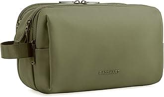 BAGSMART Toiletry Bag for Men, Travel Toiletry Organizer Dopp Kit Water-resistant Shaving Bag for Toiletries Accessories, Door Room Essentials,Green-medium