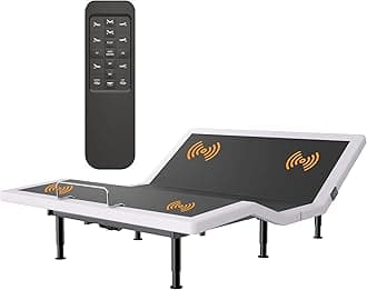 Full Adjustable Bed Frame with Massage Adjustable Bed Base with Wireless Remote USB PortsX2 Underbed Light Zero Gravity Height Adjustable Legs