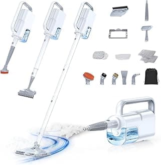 LABIGO 10-in-1 Steam Mop with Detachable Handheld Steamer, 350ml Tank, 10s Heat-Up, 248°F Steam Cleaner, 2-Level Control and Swivel Head for Floors, Carpets, Tiles - Lightweight and Multi-Surface