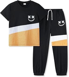 Size 6-12 Years Boys Summer/Spring Outfits Set Short Sleeve T-Shirt & Pants Boys Fall Clothes Sets