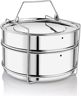 Embassy SS Cooker Separator P7.5 Suitable for 7.5 litres Prestige Deluxe Plus Outer Lid Pressure Cookers (2 Containers with Lifter, Stainless Steel)