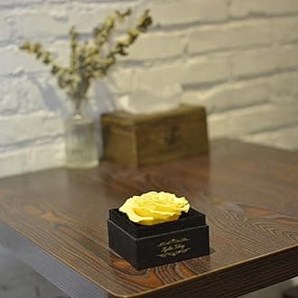 Kylin Glory Fresh Cut Flower Preserved Rose for Women Mom Wife Girlfriend - Flower Gift Real Rose Decor for Mother's Day Valentine's Day Wedding Party Celebration Birthday Anniversary (Yellow)