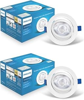 Polycarbonate 12 Watt White Led Ceiling Cob Round Spot Light With Adjustable Tilt|Cut Out: 107Mm|Cool Day Light,Pack Of 2 (Brightspot)