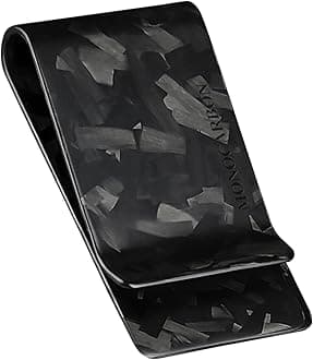 MONOCARBON Carbon-Fiber-Money-Clip-for-Men, Minimalist-Money-Holder for Cash, Strong Elastic Carbon-Fiber-Wallet, Slim and Durable.(Forged Carbon Matte Black)