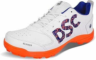 Beamer Cricket Shoes for Men (6 UK, Fluro Orange-White)