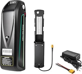 Upgraded 48V/36V Lithium ebike Battery 12Ah/20Ah, Built in 30ABMS, Including Charger, XT60 Connecting Cable, for 100W-1500W Electric Bicycles, E-Motorcycles and DIY Projects (48V12AH)